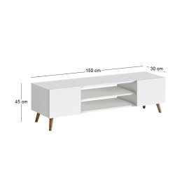 Έπιπλο Τηλεόρασης Etna Megapap Χρώμα Λευκό 150x30x45εκ.