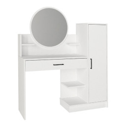 Τουαλέτα με Καθρέπτη Andera Megapap Χρώμα Λευκό 123,9x35x144,4εκ.