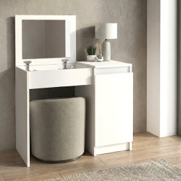 Τουαλέτα με Καθρέπτη Huma Megapap Χρώμα Λευκό 90x45x118,2εκ.