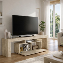 Έπιπλο Τηλεόρασης Woodra Megapap Χρώμα Travertine 180x31,3x50,2εκ.