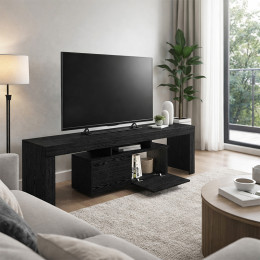 Έπιπλο Τηλεόρασης Woodra Megapap Χρώμα Sencron Black 180x31,3x50,2εκ.