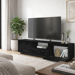 Έπιπλο Τηλεόρασης Lumbera Megapap Χρώμα Sencron Black 160x29,5x42εκ.