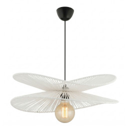 Φωτιστικό Οροφής Dafodil Megapap e27 από Σχοινί Μονόφωτο Χρώμα Λευκό Ø48x55εκ.