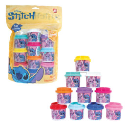 AS Πλαστελίνη Disney Stitch Σακουλάκι Με 10 Βαζάκια Και Καπάκια Καλουπάκια 280gr Για 3+ Χρονών