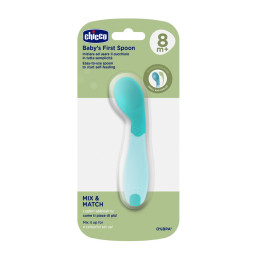 Chicco Κουτάλι Σιλικόνης Αρχής Για 8+ Μηνών Natural Βεραμάν