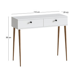 Κονσόλα Alis Megapap Χρώμα Λευκό 110x29x88εκ.