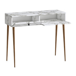 Κονσόλα Alis Megapap Χρώμα Λευκό εφέ Μαρμάρου 110x29x88εκ.