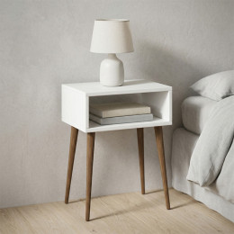 Κομοδίνο Gola Megapap Χρώμα Λευκό 45x30x58εκ.