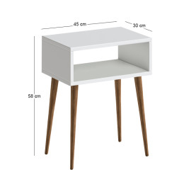 Κομοδίνο Gola Megapap Χρώμα Λευκό 45x30x58εκ.