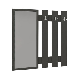 Κρεμάστρα Τοίχου με Καθρέπτη Folin Megapap Χρώμα Ανθρακί 90x4x90εκ.