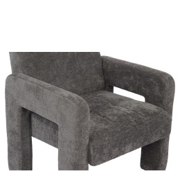 Πολυθρόνα ArteLibre VELORA Γκρι Ανοιχτό Ύφασμα/Ξύλο 75x68x69cm