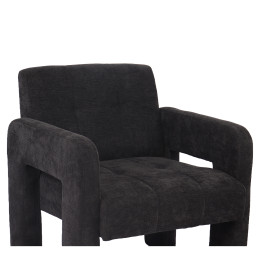 Πολυθρόνα ArteLibre VELORA Γκρι Σκούρο Ύφασμα/Ξύλο 75x68x69cm