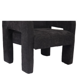 Πολυθρόνα ArteLibre VELORA Γκρι Σκούρο Ύφασμα/Ξύλο 75x68x69cm