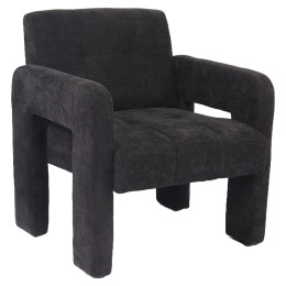 Πολυθρόνα ArteLibre VELORA Γκρι Σκούρο Ύφασμα/Ξύλο 75x68x69cm