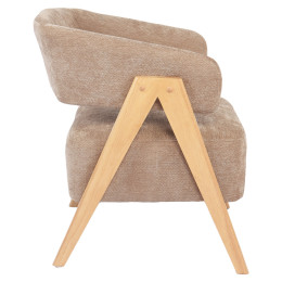 Πολυθρόνα ArteLibre BARTON Καφέ Ύφασμα/Ξύλο 74x67x66cm