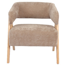 Πολυθρόνα ArteLibre BARTON Καφέ Ύφασμα/Ξύλο 74x67x66cm