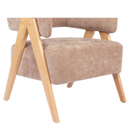 Πολυθρόνα ArteLibre BARTON Καφέ Ύφασμα/Ξύλο 74x67x66cm