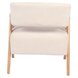 Πολυθρόνα ArteLibre BARTON Μπεζ Ύφασμα/Ξύλο 74x67x66cm