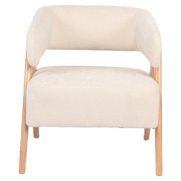 Πολυθρόνα ArteLibre BARTON Μπεζ Ύφασμα/Ξύλο 74x67x66cm