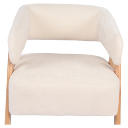Πολυθρόνα ArteLibre BARTON Μπεζ Ύφασμα/Ξύλο 74x67x66cm