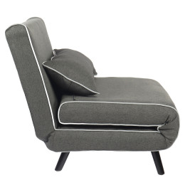 Κρεβάτι Ράντζο ArteLibre CALISTA Γκρι/Γκρι Ανοιχτό Ύφασμα/Ξύλο/Μέταλλο 78x200x28cm