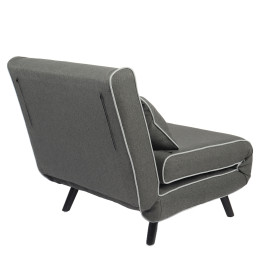 Κρεβάτι Ράντζο ArteLibre CALISTA Γκρι/Γκρι Ανοιχτό Ύφασμα/Ξύλο/Μέταλλο 78x200x28cm