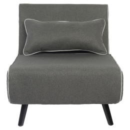 Κρεβάτι Ράντζο ArteLibre CALISTA Γκρι/Γκρι Ανοιχτό Ύφασμα/Ξύλο/Μέταλλο 78x200x28cm