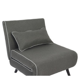 Κρεβάτι Ράντζο ArteLibre CALISTA Γκρι/Γκρι Ανοιχτό Ύφασμα/Ξύλο/Μέταλλο 78x200x28cm