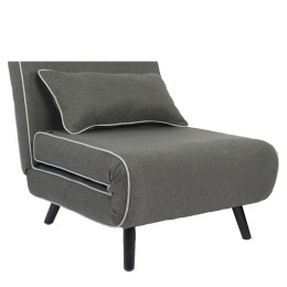 Κρεβάτι Ράντζο ArteLibre CALISTA Γκρι/Γκρι Ανοιχτό Ύφασμα/Ξύλο/Μέταλλο 78x200x28cm