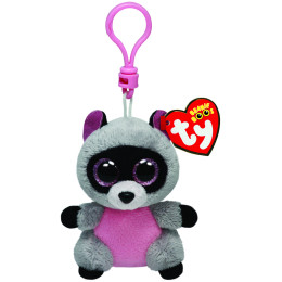 TY Beanie Boos Χνουδωτό Μπρελόκ Ρακούν Γκρι 8.5εκ