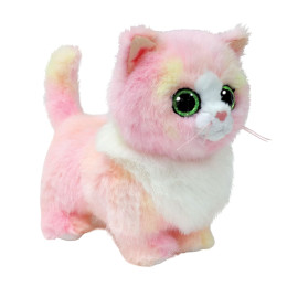 ΤΥ Χνουδωτό Beanie Boos Γατούλα Ροζ με Λευκό 15εκ