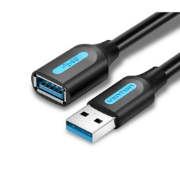 Vention usb 3.0 a Male to a Female Extension Cable 3m Black pvc Type (Cbhbi) (Vencbhbi)