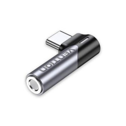 Vention usb-c Male to 3.5mm Female Audio Adapter Gray Aluminum Alloy Type (Bgwh0) (Venbgwh0)