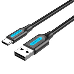 Vention usb 2.0 a Male to c Male 3a Cable 0.25m Black (Cokbc) (Vencokbc)