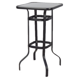 Τραπέζι Κήπου ArteLibre LYRA Μαύρο Μέταλλο/Γυαλί 70x70x100cm
