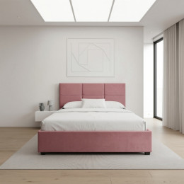 Κρεβάτι Kingston Megapap Βελούδινο με Αποθηκευτικό Χώρο Χρώμα Σάπιο Μήλο 160x200εκ.