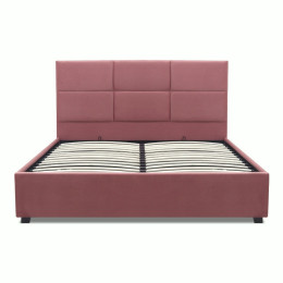 Κρεβάτι Kingston Megapap Βελούδινο με Αποθηκευτικό Χώρο Χρώμα Σάπιο Μήλο 160x200εκ.