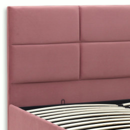 Κρεβάτι Kingston Megapap Βελούδινο με Αποθηκευτικό Χώρο Χρώμα Σάπιο Μήλο 160x200εκ.