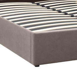 Κρεβάτι Renata Megapap Υφασμάτινο με Αποθηκευτικό Χώρο Χρώμα Μπεζ 150x200εκ.