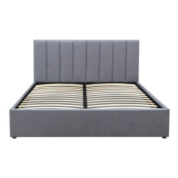 Κρεβάτι Renata Megapap Υφασμάτινο με Αποθηκευτικό Χώρο Χρώμα Γκρι 150x200εκ.