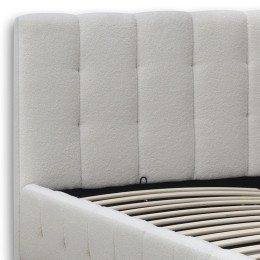 Κρεβάτι Norah Megapap Μπουκλέ Ύφασμα με Αποθηκευτικό Χώρο Χρώμα Ivory 160x200εκ.