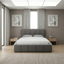 Κρεβάτι Elora Megapap Βελούδινο με Αποθηκευτικό Χώρο Χρώμα Γκρι 160x200εκ.