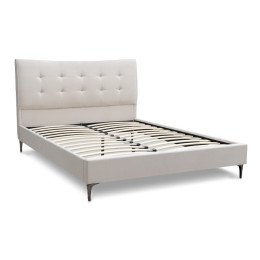 Κρεβάτι Mirel Megapap Υφασμάτινο Χρώμα Ανοιχτό Μπεζ 160x200εκ.