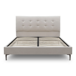 Κρεβάτι Mirel Megapap Υφασμάτινο Χρώμα Ανοιχτό Μπεζ 160x200εκ.