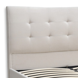 Κρεβάτι Mirel Megapap Υφασμάτινο Χρώμα Ανοιχτό Μπεζ 160x200εκ.