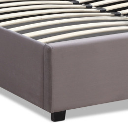 Κρεβάτι Olmo Megapap Βελούδινο με Αποθηκευτικό Χώρο Χρώμα Γκρι 150x200εκ.