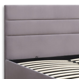 Κρεβάτι Olmo Megapap Βελούδινο με Αποθηκευτικό Χώρο Χρώμα Γκρι 160x200εκ.