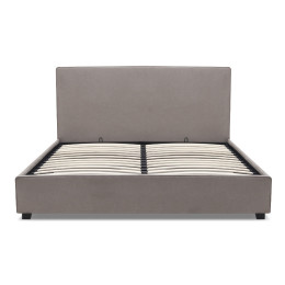 Κρεβάτι Verona Megapap Υφασμάτινο με Αποθηκευτικό Χώρο Χρώμα Γκρι - Μπεζ 160x200εκ.