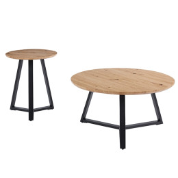 ALEX SET 2τμχ. SONOMA OAK Φ45Χ55εκ. & Φ80Χ41εκ. ΤΡΑΠΕΖΙ ΣΑΛΟΝΙΟΥ