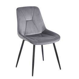 SILVIA GREY VELVET ΥΦΑΣΜΑ ΚΑΡΕΚΛΑ ΜΕΤΑΛΛΙΚΗ 51X58X87εκ.